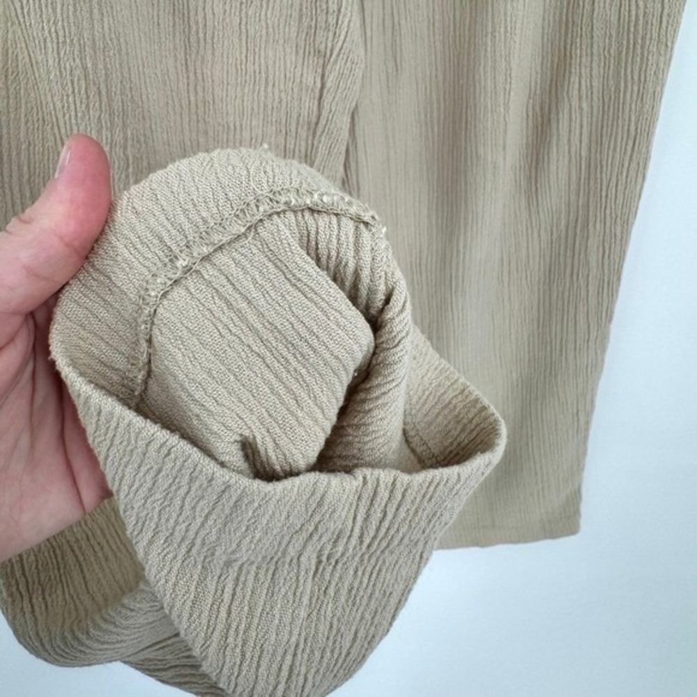 Alfred Dunner Vtg Beige Crepe/Ribbed Textured Drawstring Pants Women's - Picture 3 of 8